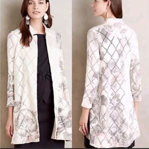 Anthropologie Knitted & Knotted Longline Floral Cardigan